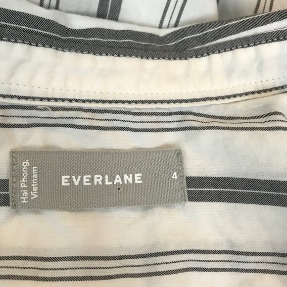 Everlane Grey Pin Striped 100% Cotton Button Down Shirt Size 4 - Picture 6 of 8